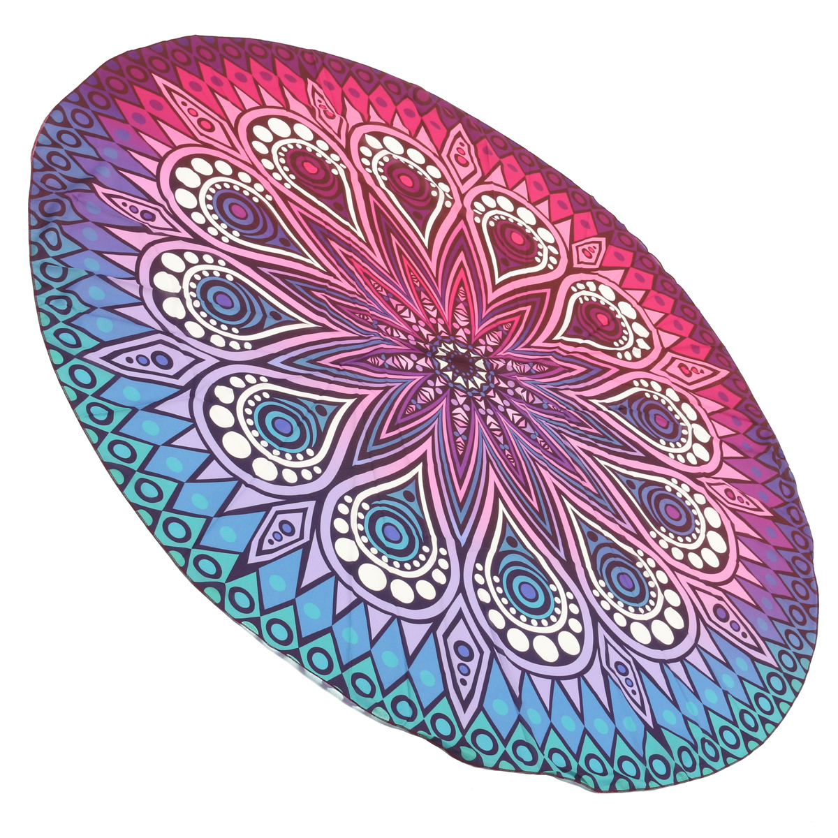 145CM-Bohemia-Floral-Blue-Purple-Round-Yoga-Mat-Beach-Towel-Shawl-Wall-Hanging-Tapestry-1072403