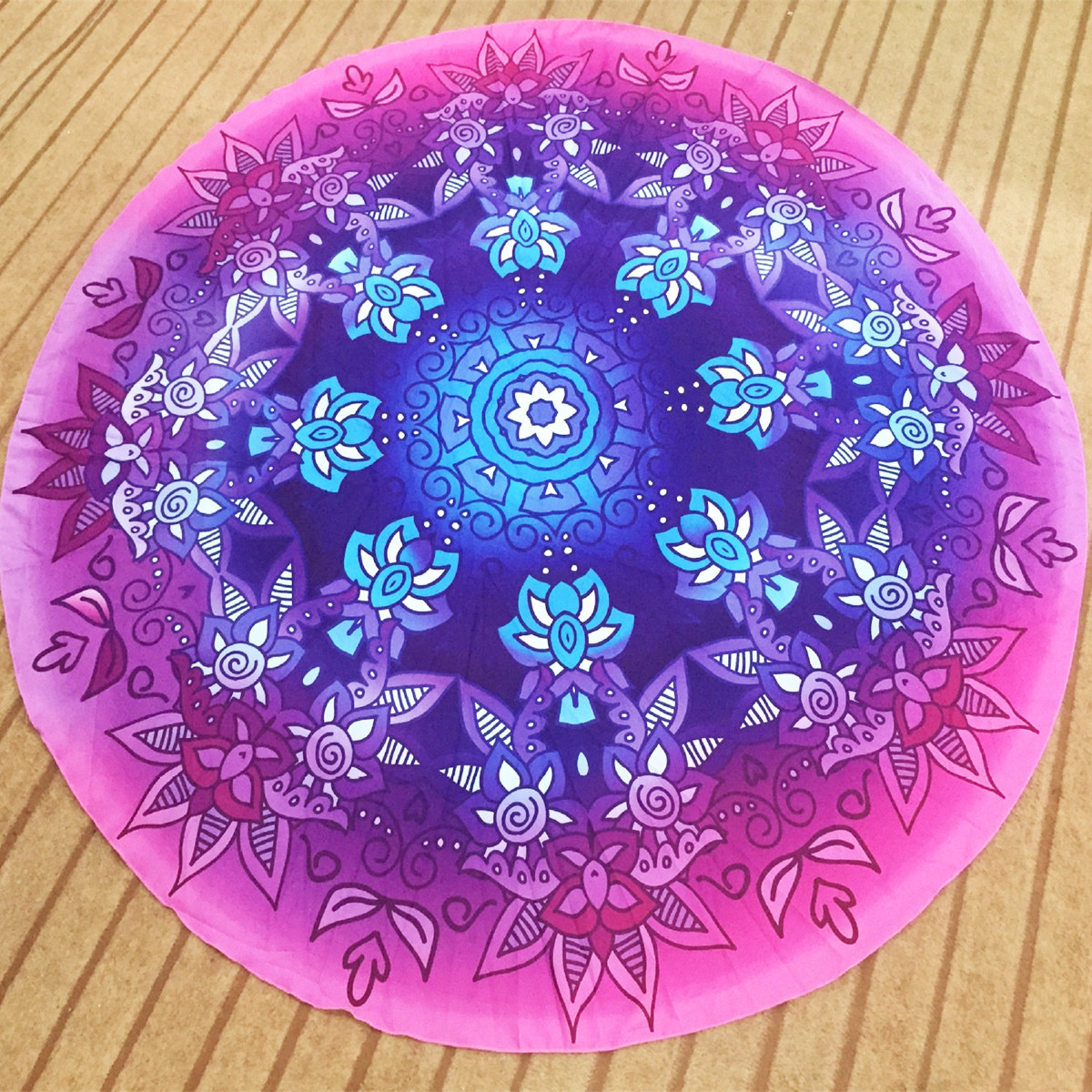 145CM-Bohemia-Floral-Purple-Blue-Round-Yoga-Mat-Beach-Towel-Shawl-Wall-Hanging-Tapestry-1072410