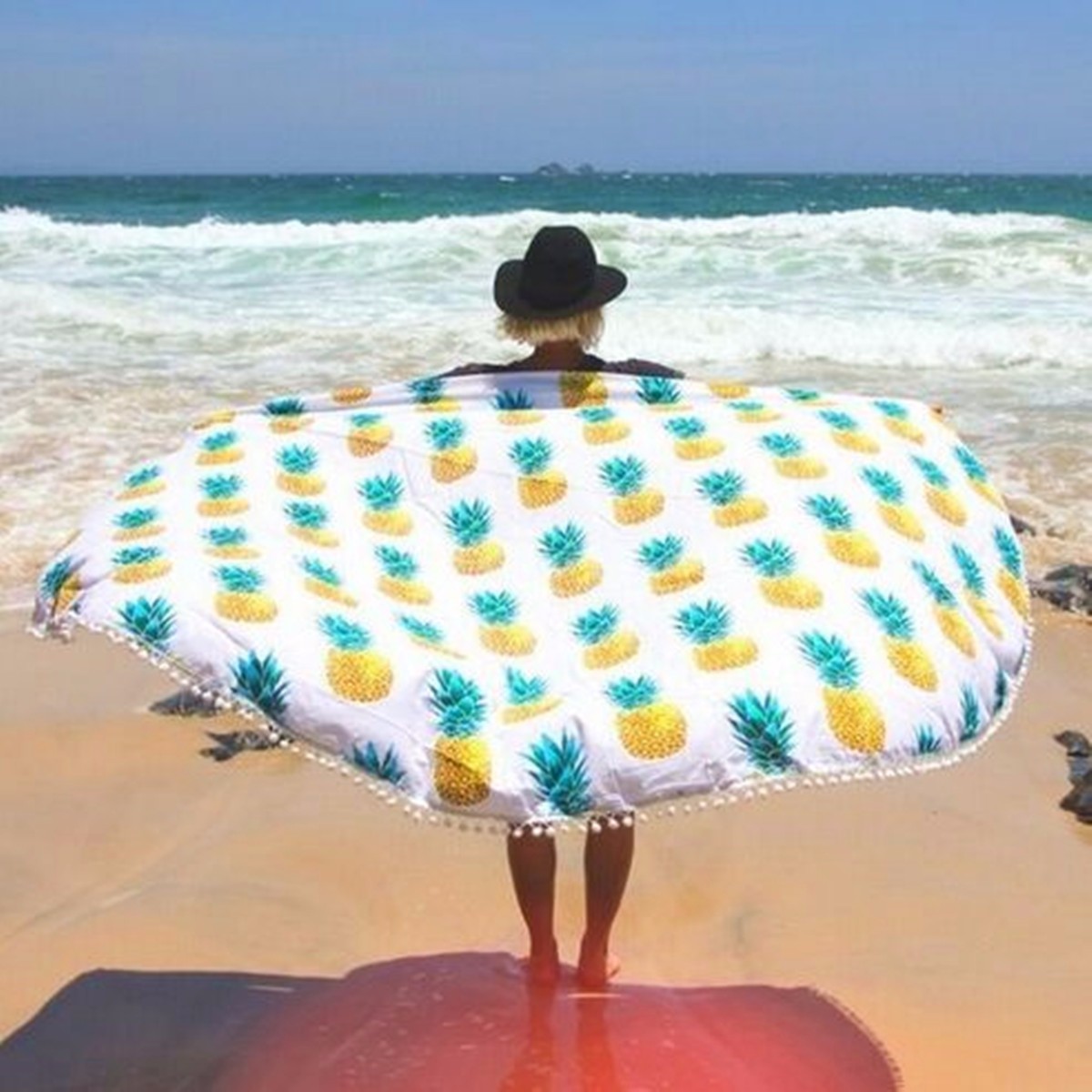 150CM-Pineapple-Pattern-Round-Yoga-Mat-Beach-Printing-Towel-Shawl-Wall-Hanging-Tapestry-1075864