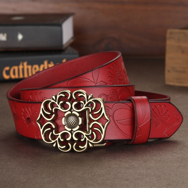 110CM-Women-100-Second-Layer-Belt-Cow-Genuine-Leather-Flower-Strap-Retro-Lotus-Leaf-Buckle-Belts-1115387