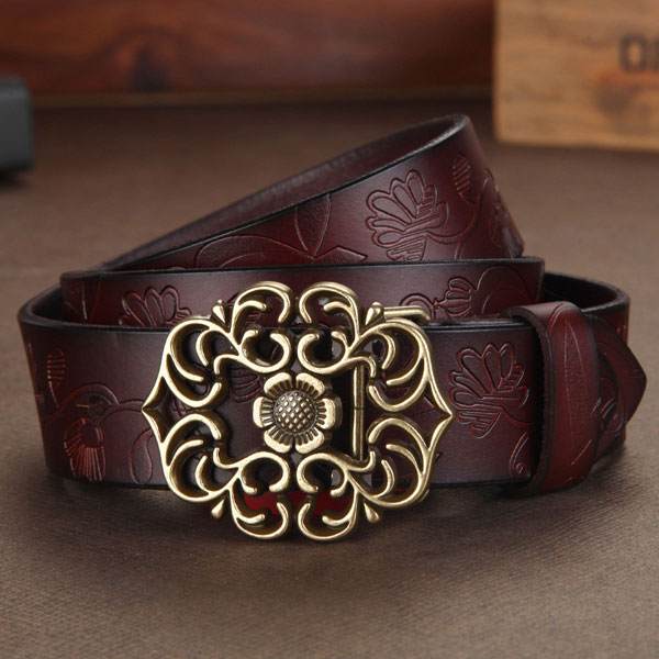 110CM-Women-100-Second-Layer-Belt-Cow-Genuine-Leather-Flower-Strap-Retro-Lotus-Leaf-Buckle-Belts-1115387