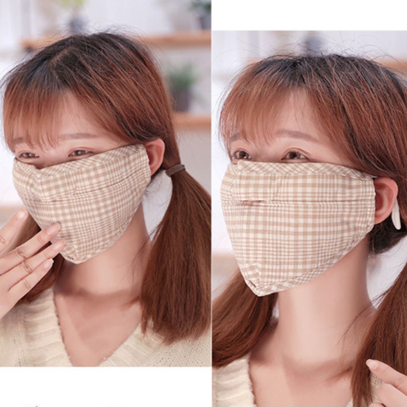 Unisex-Cotton-Plaid-Mask-Warm-Dustproof-Breathable-Riding-Face-Mask-1381000