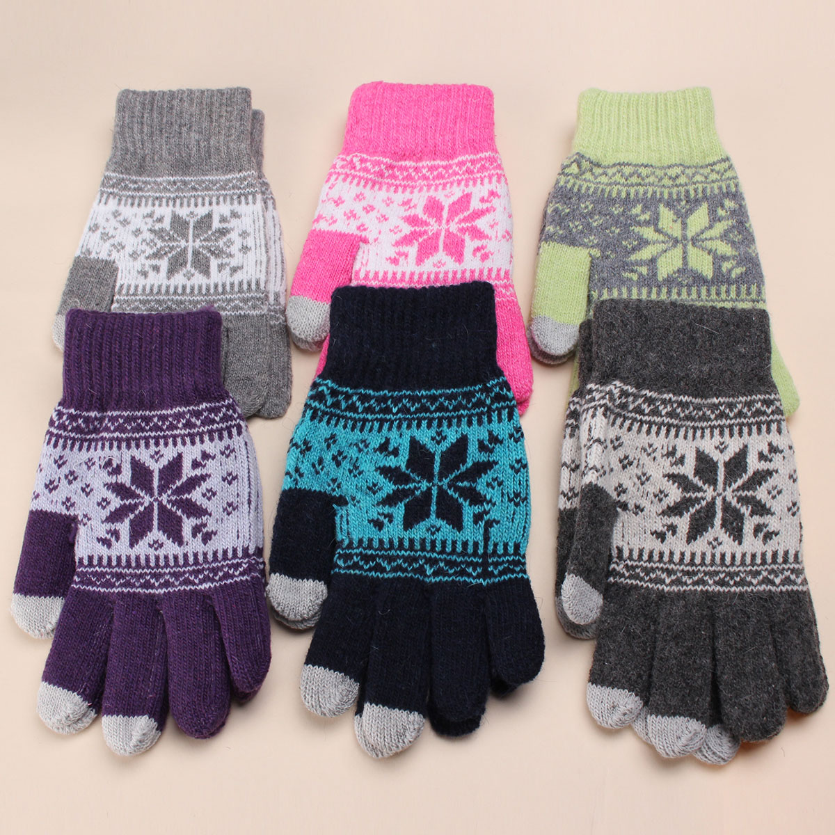 Unisex-Men-Women-Knitted-Snowflake-Smartphone-Touch-Screen-Gloves-Full-Finger-Mittens-1012825