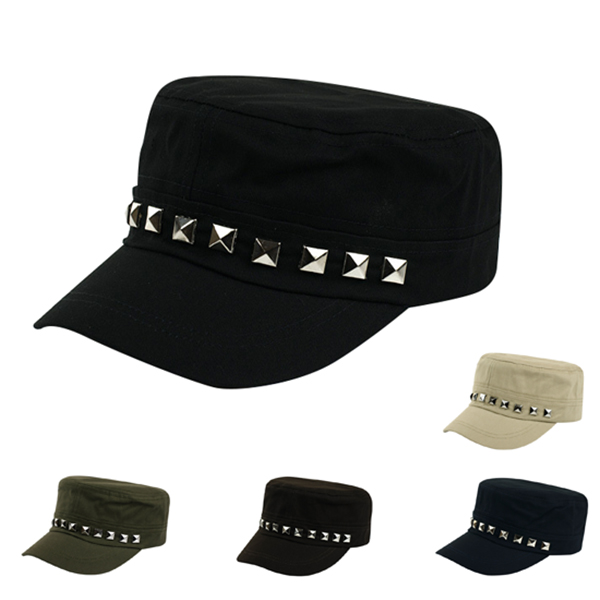 Unisex-Women-Men-Retro-Cotton-Rivet-Hat-Solid-Adjustable-Flat-topped-Outdoor-Sport-Baseball-Cap-1059929