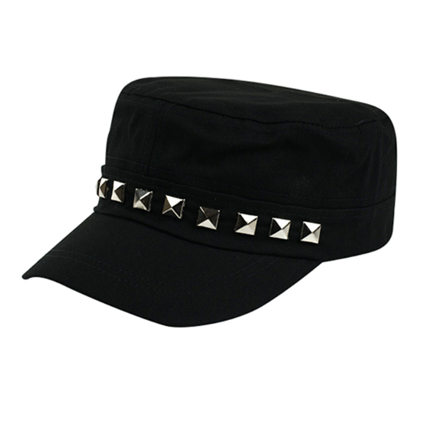 Unisex-Women-Men-Retro-Cotton-Rivet-Hat-Solid-Adjustable-Flat-topped-Outdoor-Sport-Baseball-Cap-1059929