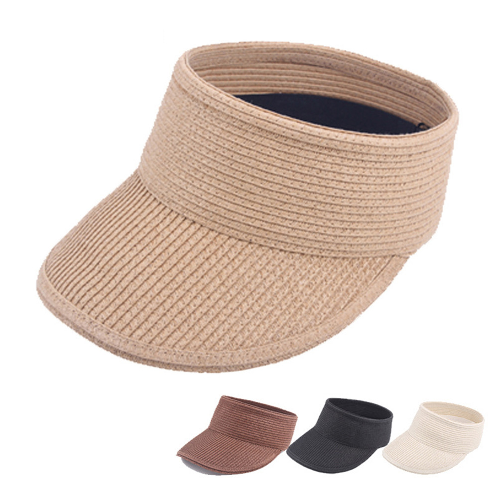 Women-Summer-Outdoor-Foldable-Straw-Hat-Breathable-Wide-Brim-Sunscreen-Empty-Top-Hat-1301685