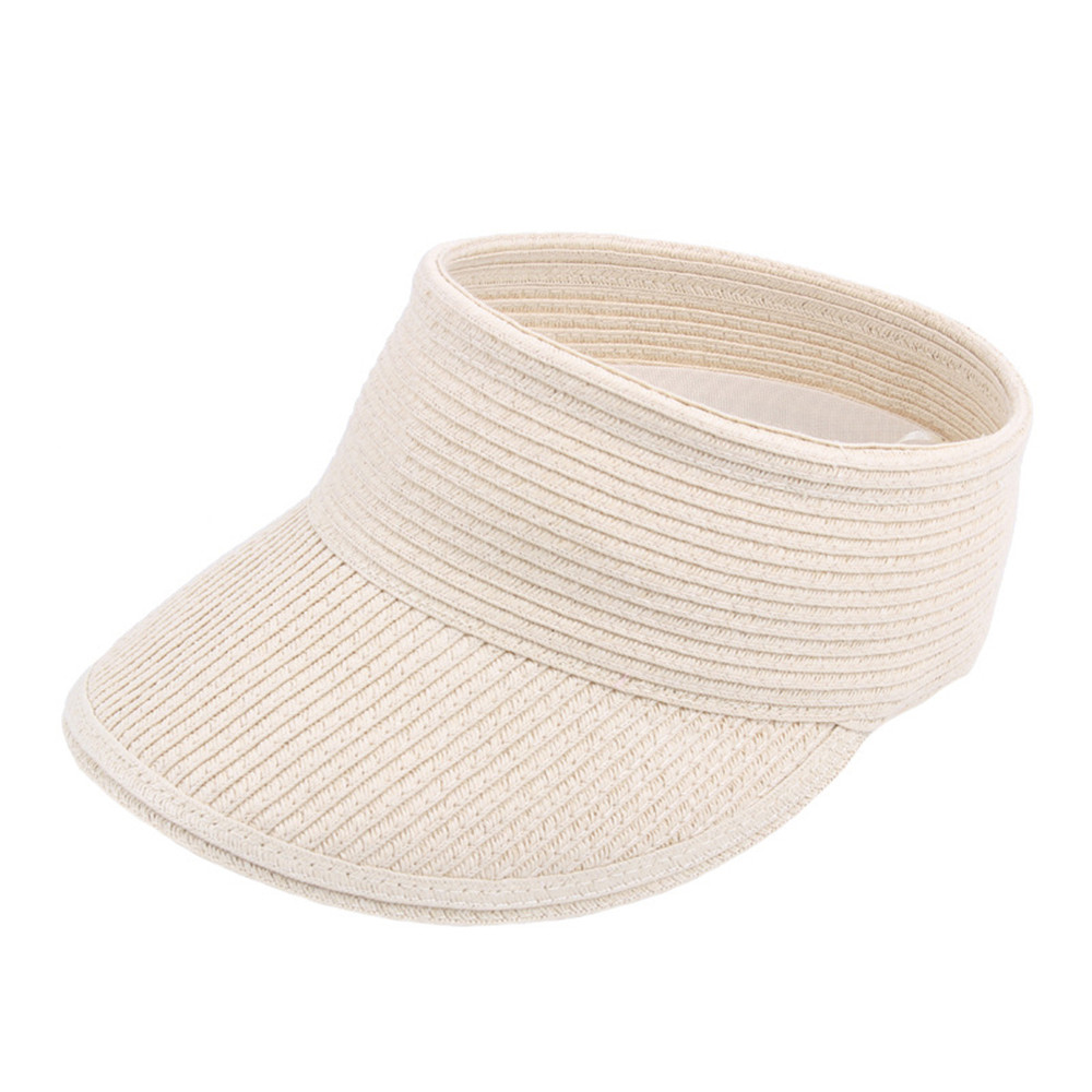 Women-Summer-Outdoor-Foldable-Straw-Hat-Breathable-Wide-Brim-Sunscreen-Empty-Top-Hat-1301685