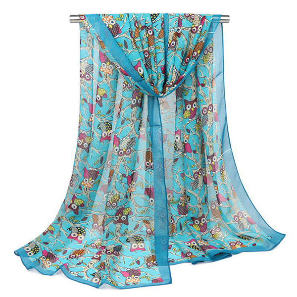 160CM-Women-Cute-Owl-Print-Scarfs-Chiffon-Autumn-Outdoor-Shawl-Scarves-1202709