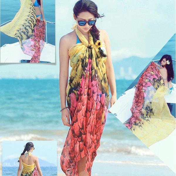 180150CM-Women-Summer-Chiffon-Beach-Towels-Long-Scarf-Sunscreen-Printed-Soft-Shawl-1145673