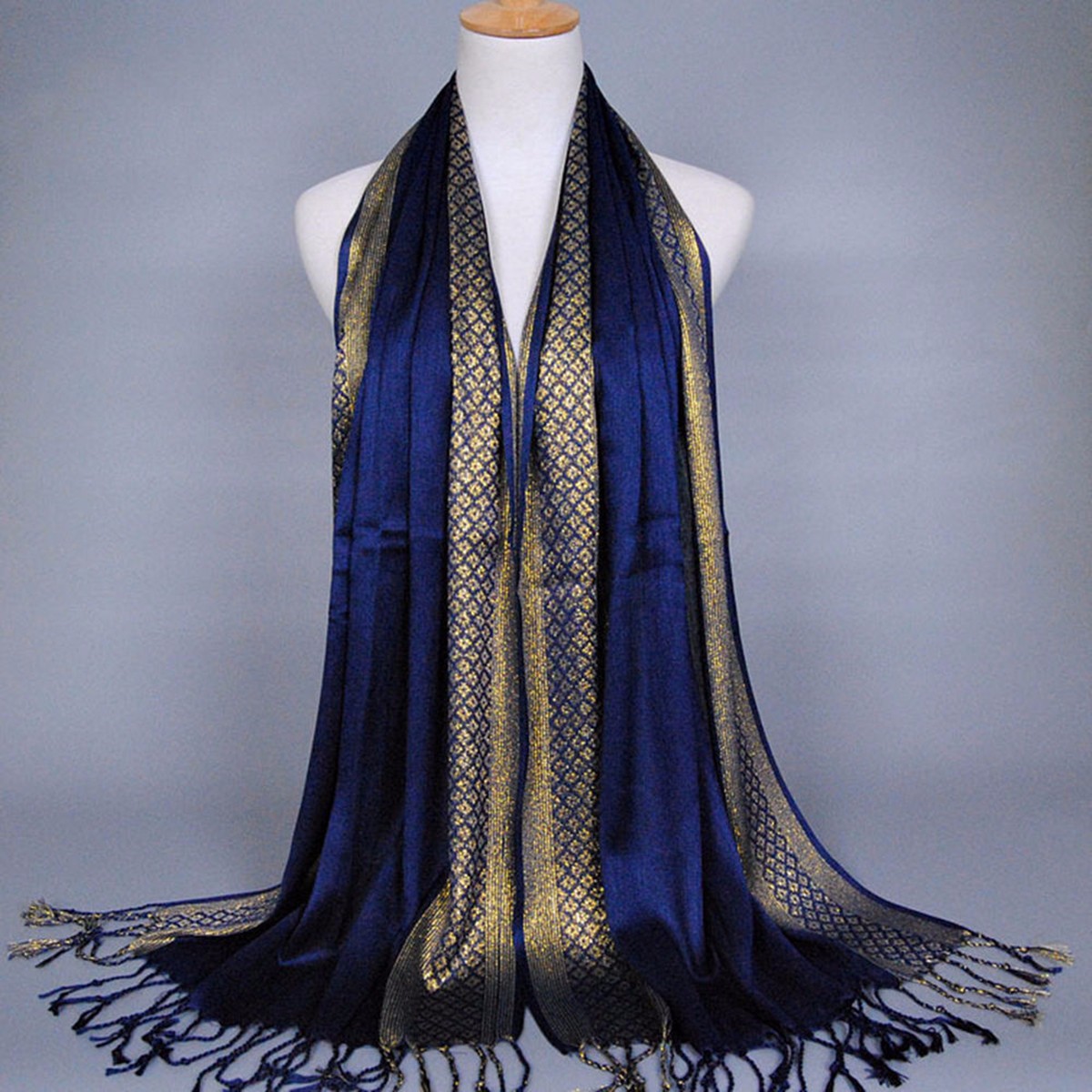 18060CM-Women-Ladies-Glitter-Shine-Cotton-Blend-Tassel-Scarf-Stole-Shawl-Wrap-Shimmer-Scarves-1084340