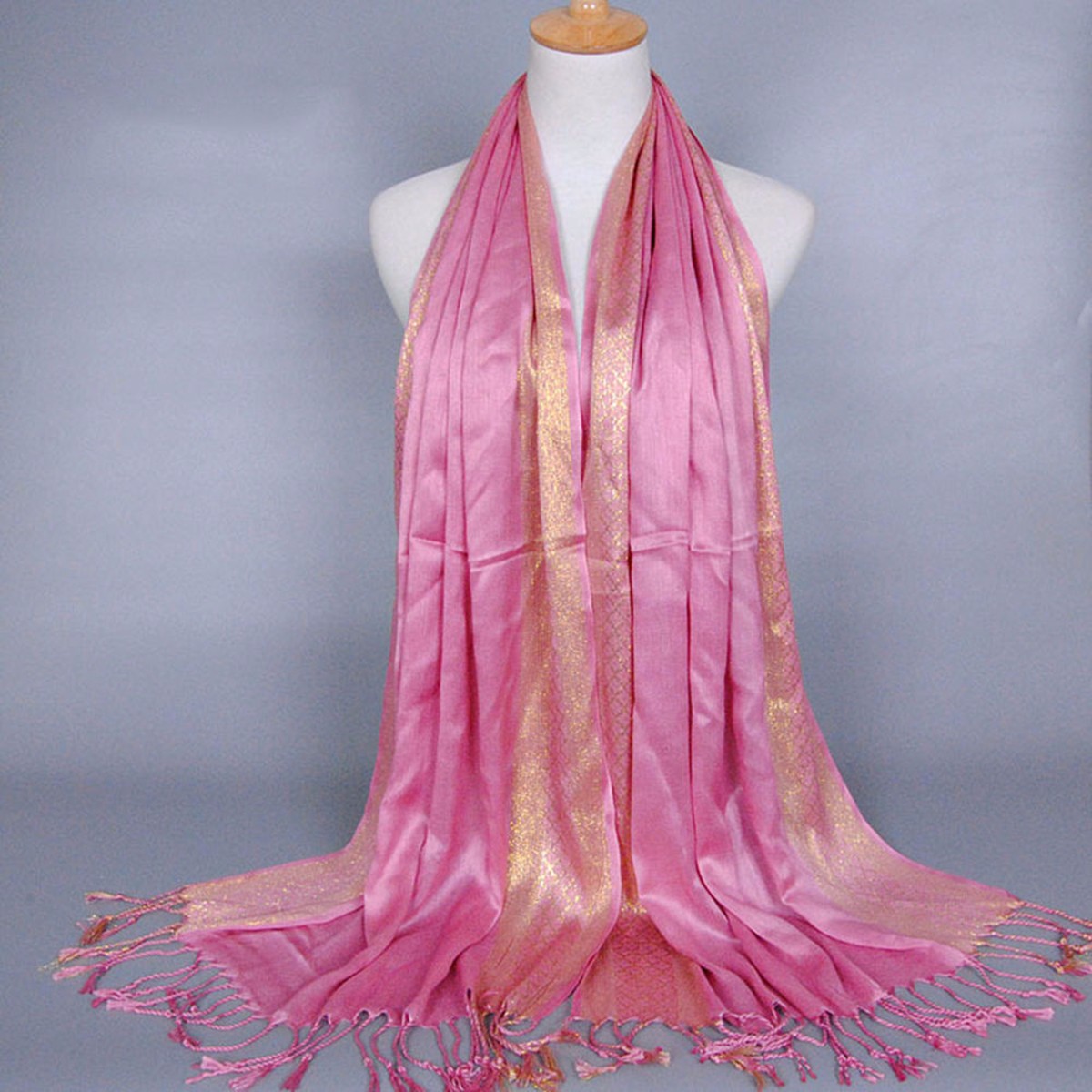 18060CM-Women-Ladies-Glitter-Shine-Cotton-Blend-Tassel-Scarf-Stole-Shawl-Wrap-Shimmer-Scarves-1084340