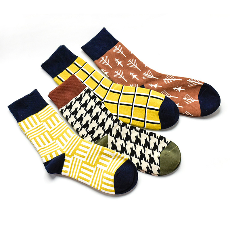 Men-Women-Outdoor-Fashion-Plaid-Socks-Middle-Tube-Socks-1391156