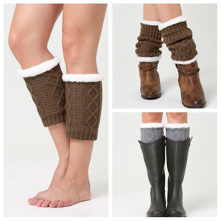 Unisex-Winter-Plus-Velvet-Knitting-Knee-Ankle-Calf-Warmer-Pads-Wool-Warm-Boots-Deco-Skirt-Tube-Socks-1377079