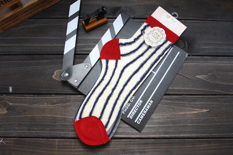 Women-Ankle-Low-Cut-Yarn-Transparent-Socks-Crystal-Striped-Floral-Short-Pantyhose-996140