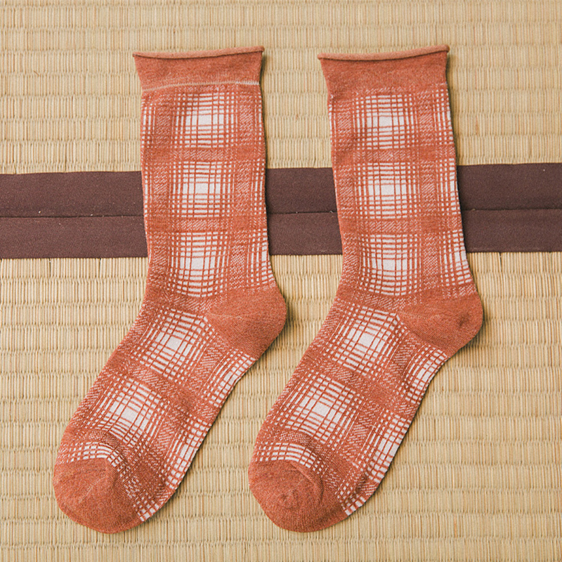Women-Vintage-Cotton-Crimped-Lattice-Tube-Socks-1338618