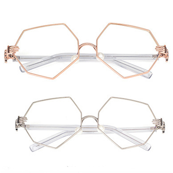 Fashion-Women-Gold-Silver-Polygon-Eyeglasses-Vintage-Pearl-Nose-Support-Clear-Lens-Glasses-1138387
