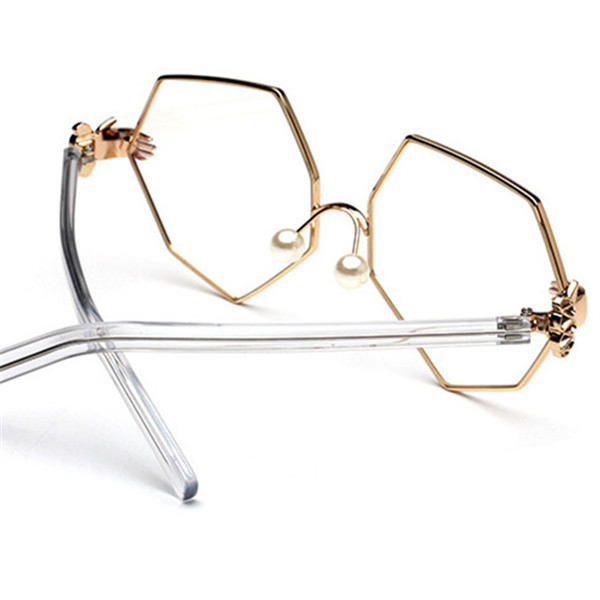 Fashion-Women-Gold-Silver-Polygon-Eyeglasses-Vintage-Pearl-Nose-Support-Clear-Lens-Glasses-1138387